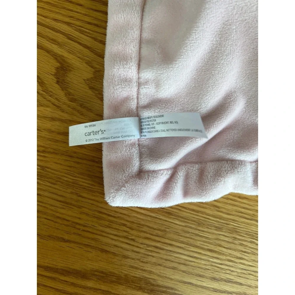 Carter's White Bear Pink Gray‎ Leopard Cheetah Plush Baby Lovey Security Blanket